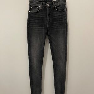 NWT Rag and Bone Black Grey High-Rise Skinny Jeans Size 25